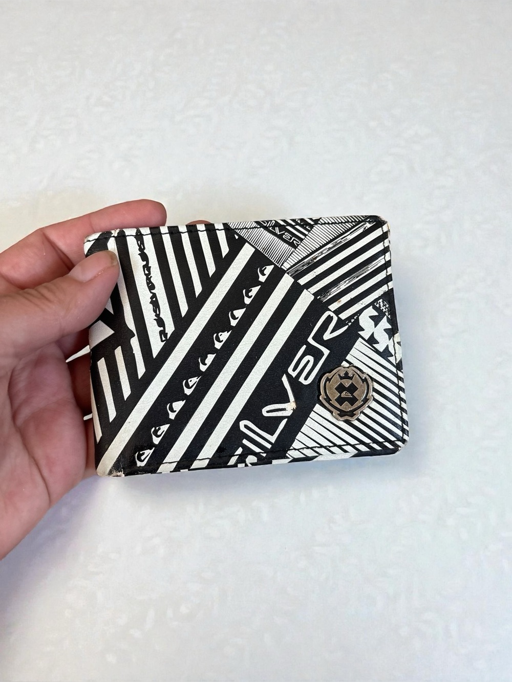Y2K SRH Black White Graphic Bi Fold Wallet Skate Style